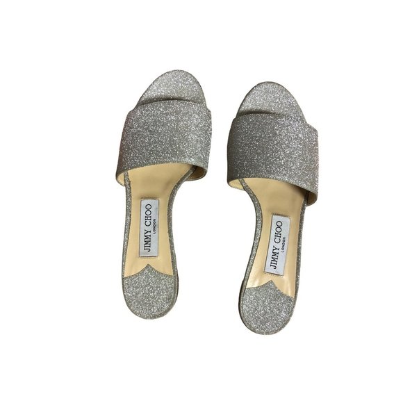 JIMMY CHOO 'STACEY 85' MULES Size 37.5 EUR Pre Owned - Picture 2 of 4